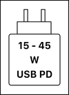 Toto zariadenie podporuje rýchle nabíjanie cez USB PD, ako je definované v dokumente USB Implementers Forum Power.