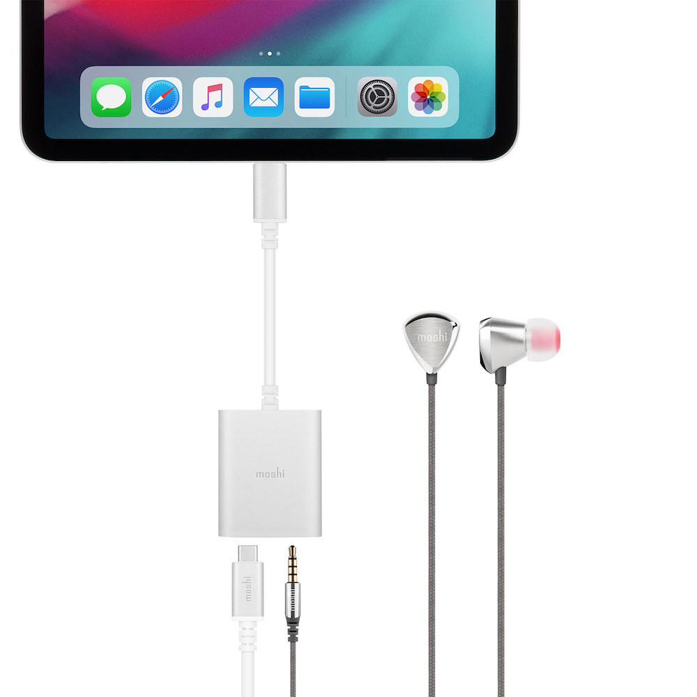 Moshi USB-C Digital Audio Adapter with Charging - Silver