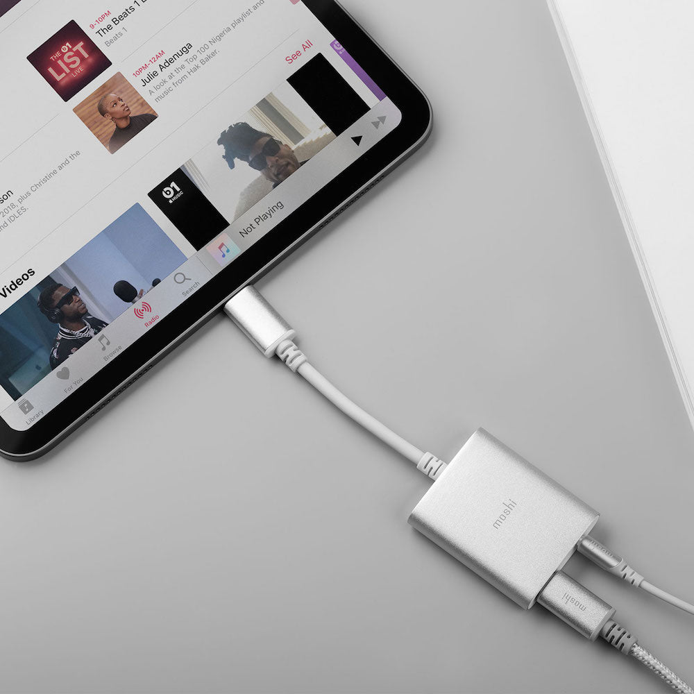 Moshi USB-C Digital Audio Adapter with Charging - Silver