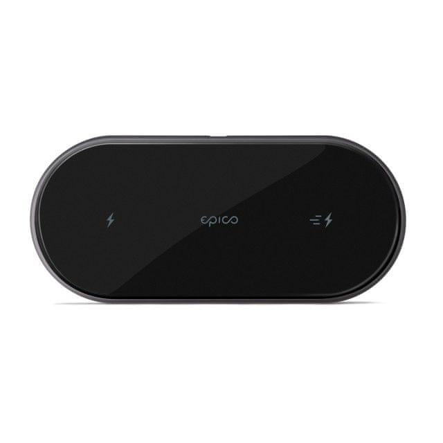 EPICO ULTRASLIM DUAL WIRELESS CHARGER + ADAPTER - čierna