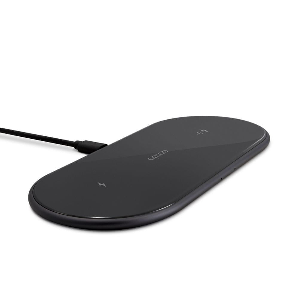 EPICO ULTRASLIM DUAL WIRELESS CHARGER + ADAPTER - čierna