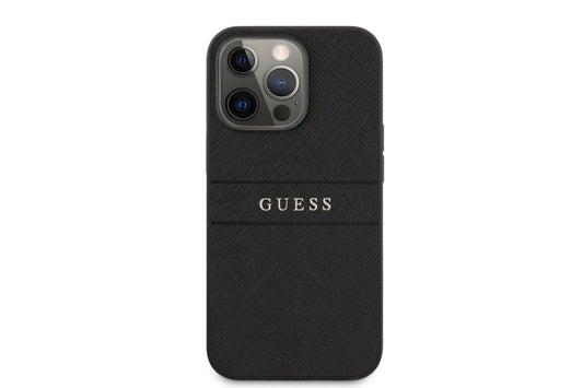 Guess PU Leather Saffiano Case iPhone 13 Pro Max - Black