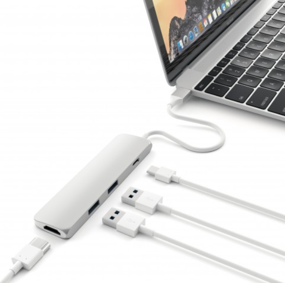 Satechi Slim, USB-C Hub adaptér - vesmírne šedý