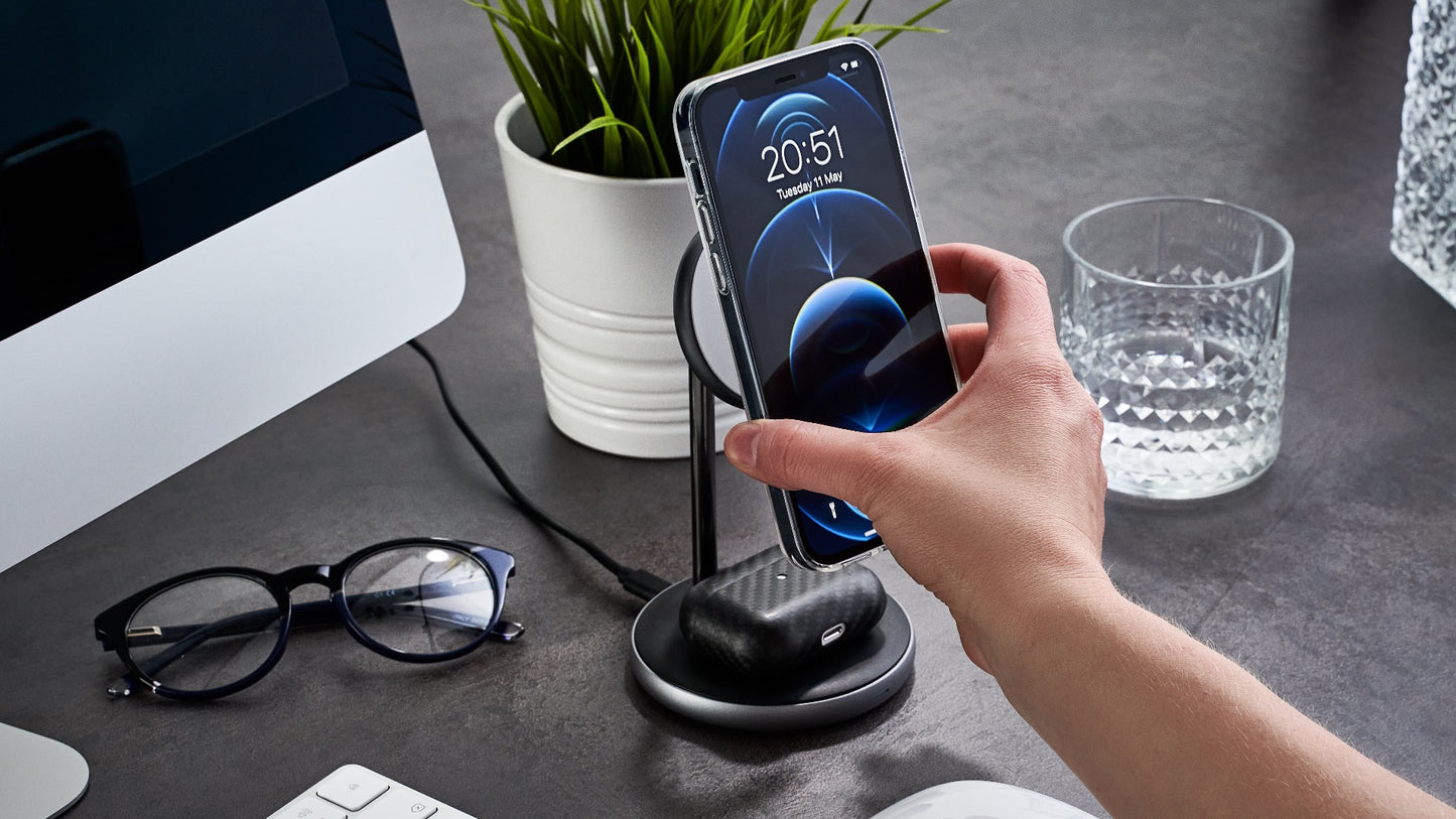 Epico Magnetic 2in1 Wireless Charger (MagSafe compatible) 15W/10W/7,5W + 18W QC - čierna