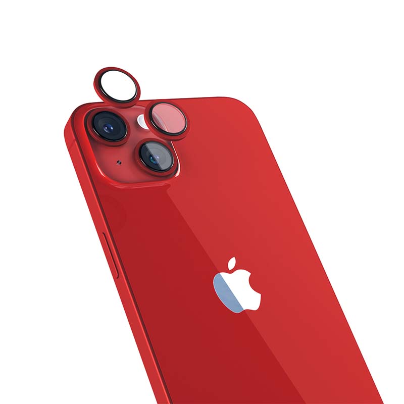 "ISTYLE Aluminium Lens Protector for Apple iPhone 14 / 14 Plus (6,1"") - red"