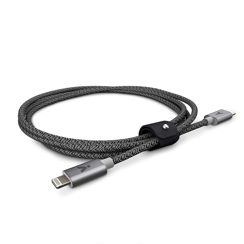 ISTYLE FABRIC BRAIDED CABLE USB-A to Lightning 1.8m 2020 - space grey