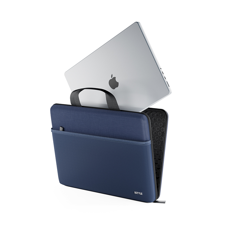 Odolná taška pre MacBook 13"/14" iSTYLE Hard Shell Handbag - pólnočne modrá