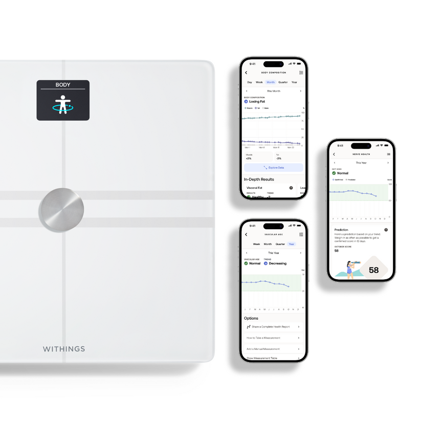 Smart Wi-Fi váha pre kompletnú telesnú analýzu Withings Body Comp - biela