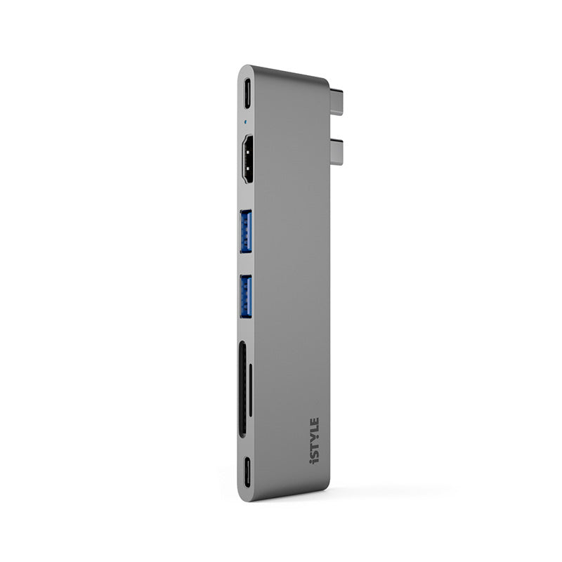 iSTYLE 7in1 Pro Hub 8K with USB-C connector - space grey