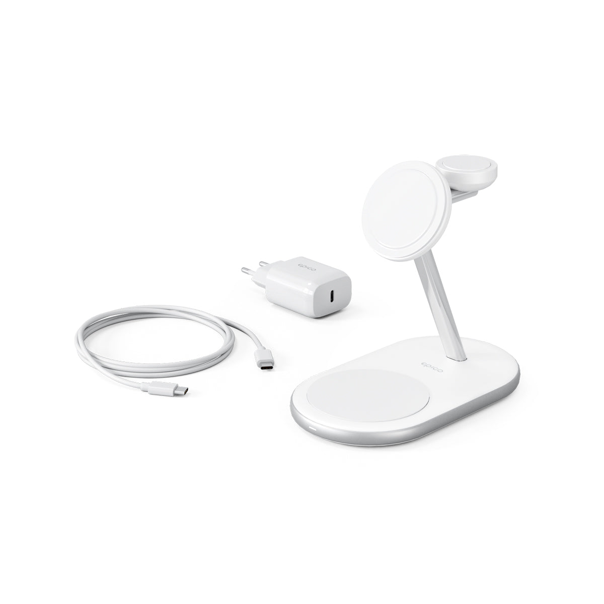 Epico 3in1 MagSafe Charging Stand - Charging for iPhone 15W - white