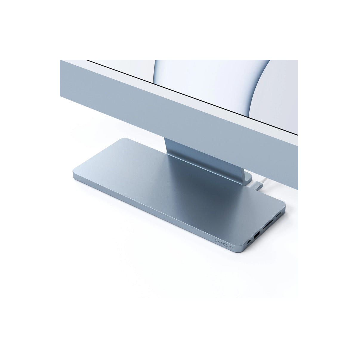 Satechi USB-C Slim Dock 24" IMAC (1xType-C Upstream Port,2x USB 2.0,1xMicro SD,1xSD Card,1xUSB-A,1x M.2 SSD slot, 1xUSB-C) colour match cable inc. - Blue