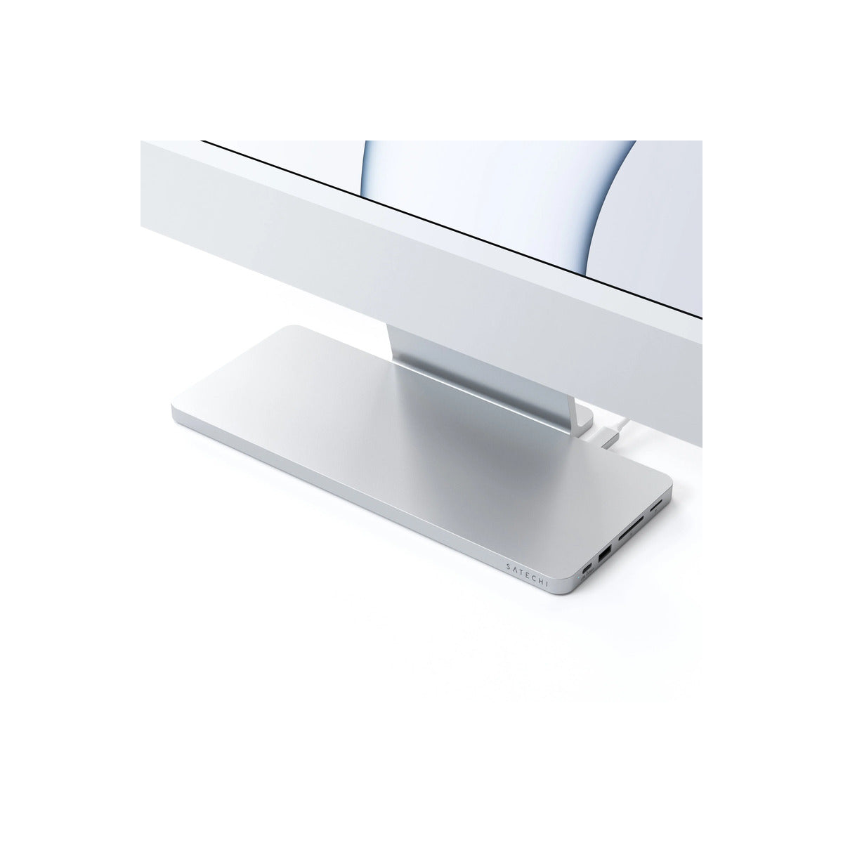 Satechi USB-C Slim Dock 24" IMAC (1xType-C Upstream Port,2x USB 2.0,1xMicro SD,1xSD Card,1xUSB-A,1x M.2 SSD slot, 1xUSB-C) colour match cable inc. - Silver