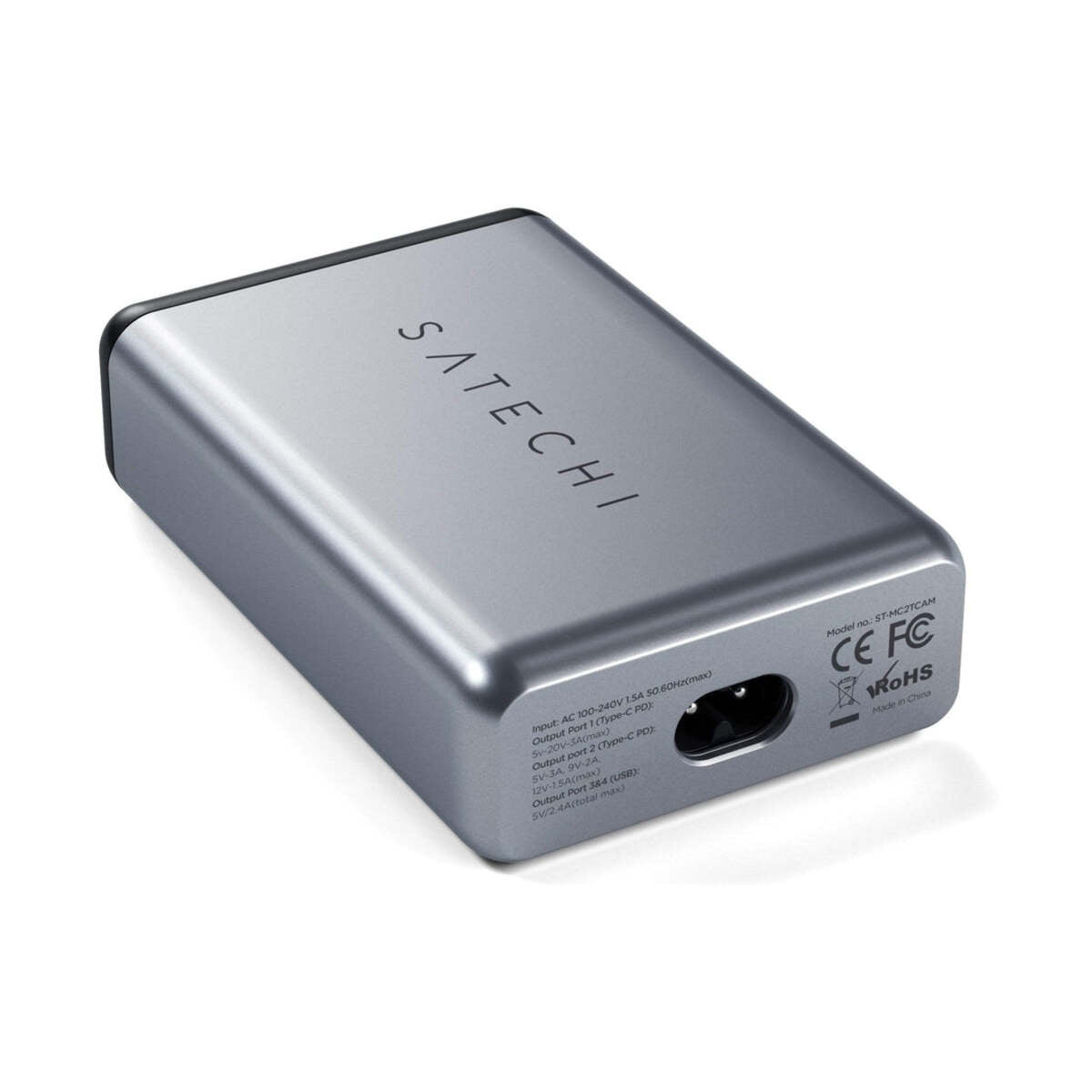 Satechi 75W Dual TYPE-C PD Travel Charger (2x USB-A,1x USB-C PD 18W,1x USB-C PD 60W) - Space Gray