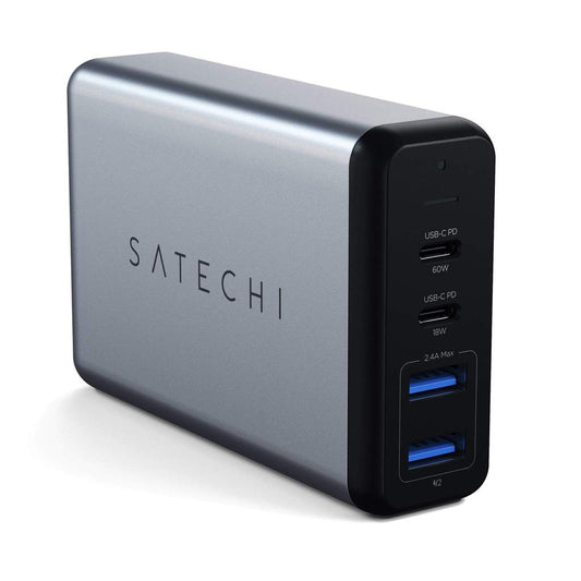 Satechi 75W Dual TYPE-C PD Travel Charger (2x USB-A,1x USB-C PD 18W,1x USB-C PD 60W) - Space Gray