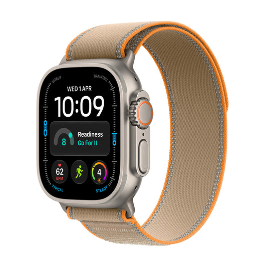 Apple Watch Ultra 4 GPS + Cellular 49 mm – titánový kryt vo farbe prírodná, trailová slučka vo farbe piesková béžová – S/M