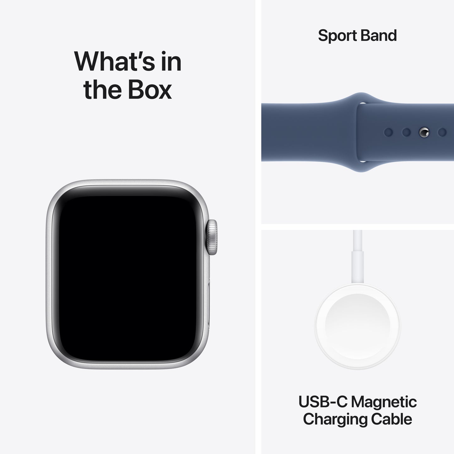 Apple Watch SE GPS 40mm Strieborné Hliníkové Puzdro s Denimovým Športovým Remienkom - M/L (Copy) - iSTYLE SK
