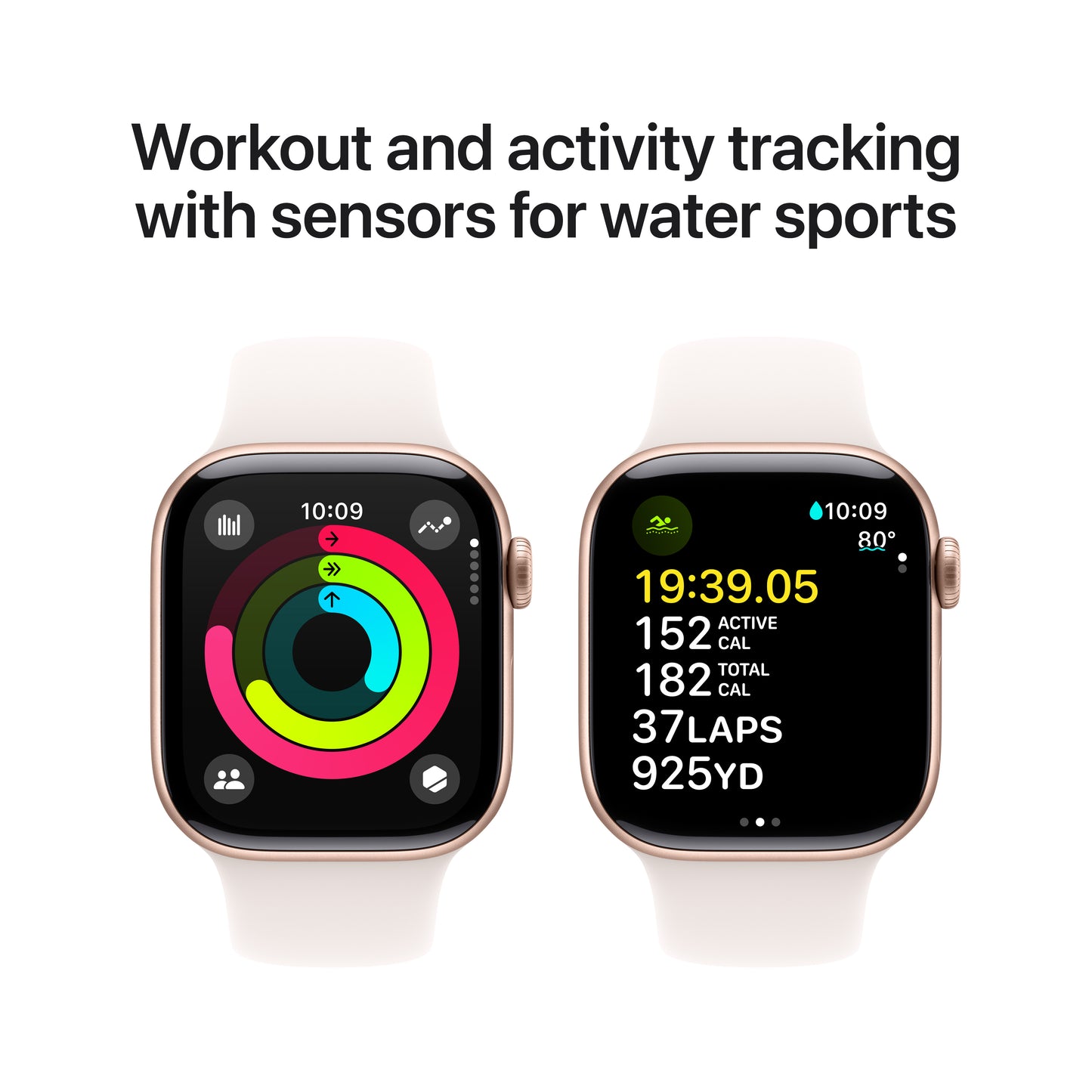 Apple Watch Series 10 GPS 42mm Ružovo Zlaté Hliníkové Puzdro s Svetloružovým Športovým Remienkom - M/L (Copy) - iSTYLE SK