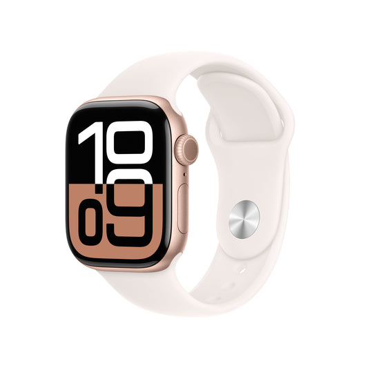 Apple Watch Series 10 GPS 42mm Ružovo Zlaté Hliníkové Puzdro s Svetloružovým Športovým Remienkom - M/L (Copy) - iSTYLE SK