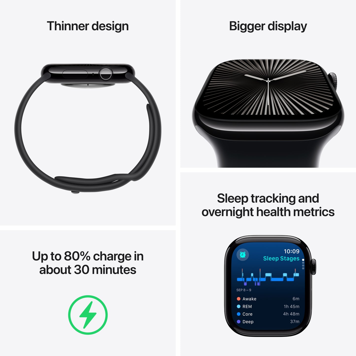 Apple Watch Series 10 GPS 46mm Temne Čierne Hliníkové Puzdro s Čiernym Športovým Remienkom - M/L (Copy) - iSTYLE SK