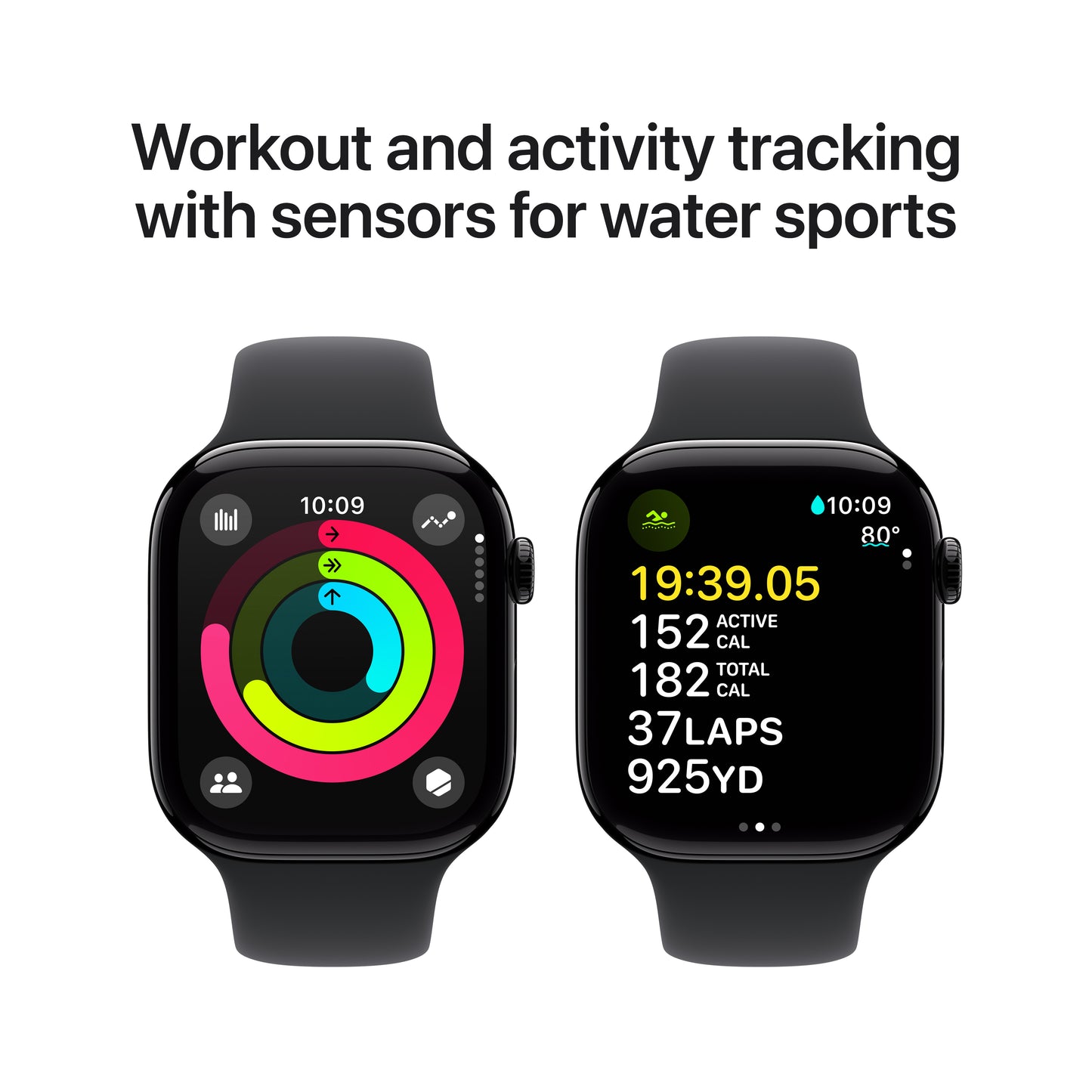 Apple Watch Series 10 GPS 46mm Temne Čierne Hliníkové Puzdro s Čiernym Športovým Remienkom - M/L (Copy) - iSTYLE SK
