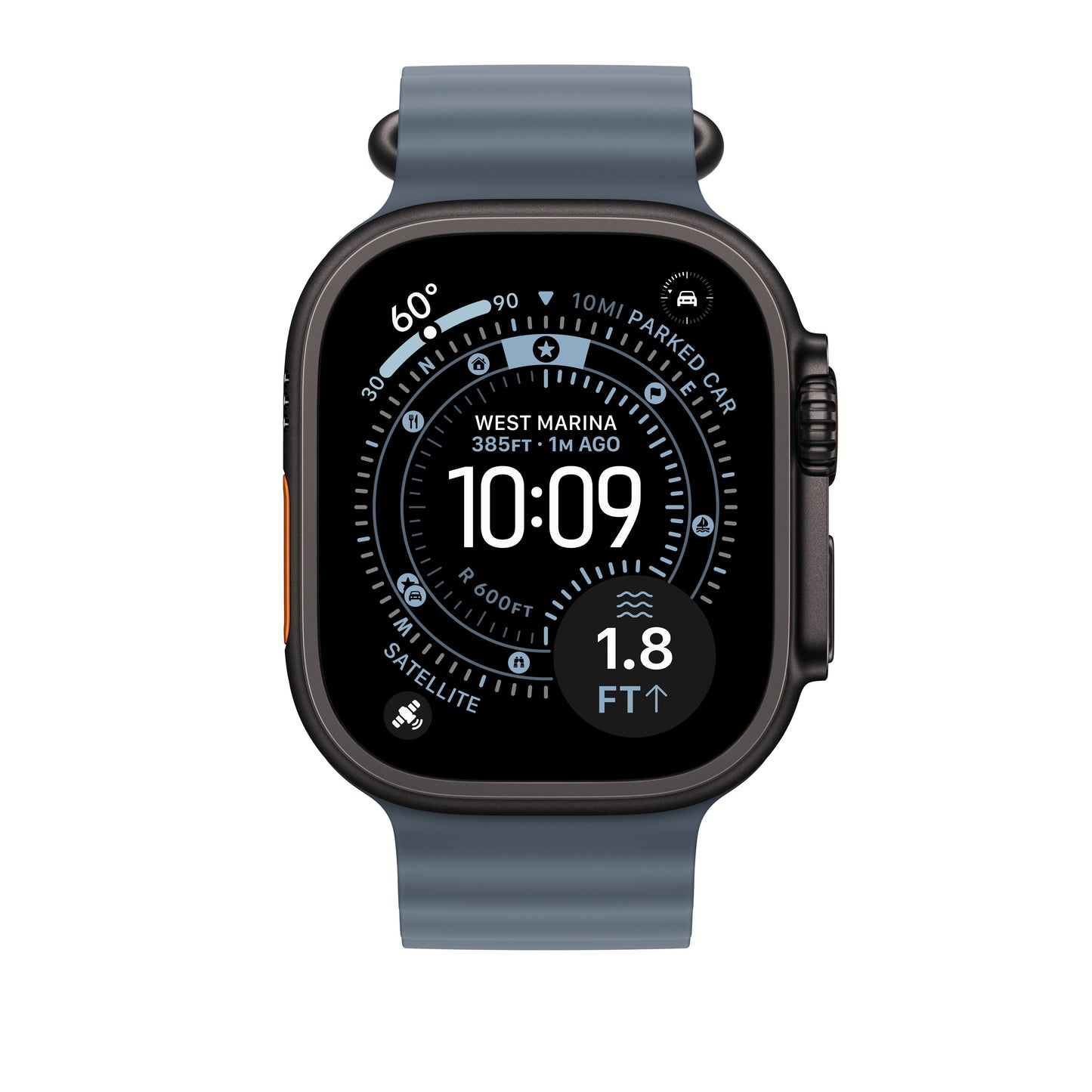 49mm Anchor Blue Ocean Band Extension - Black Titanium Finish - iSTYLE SK