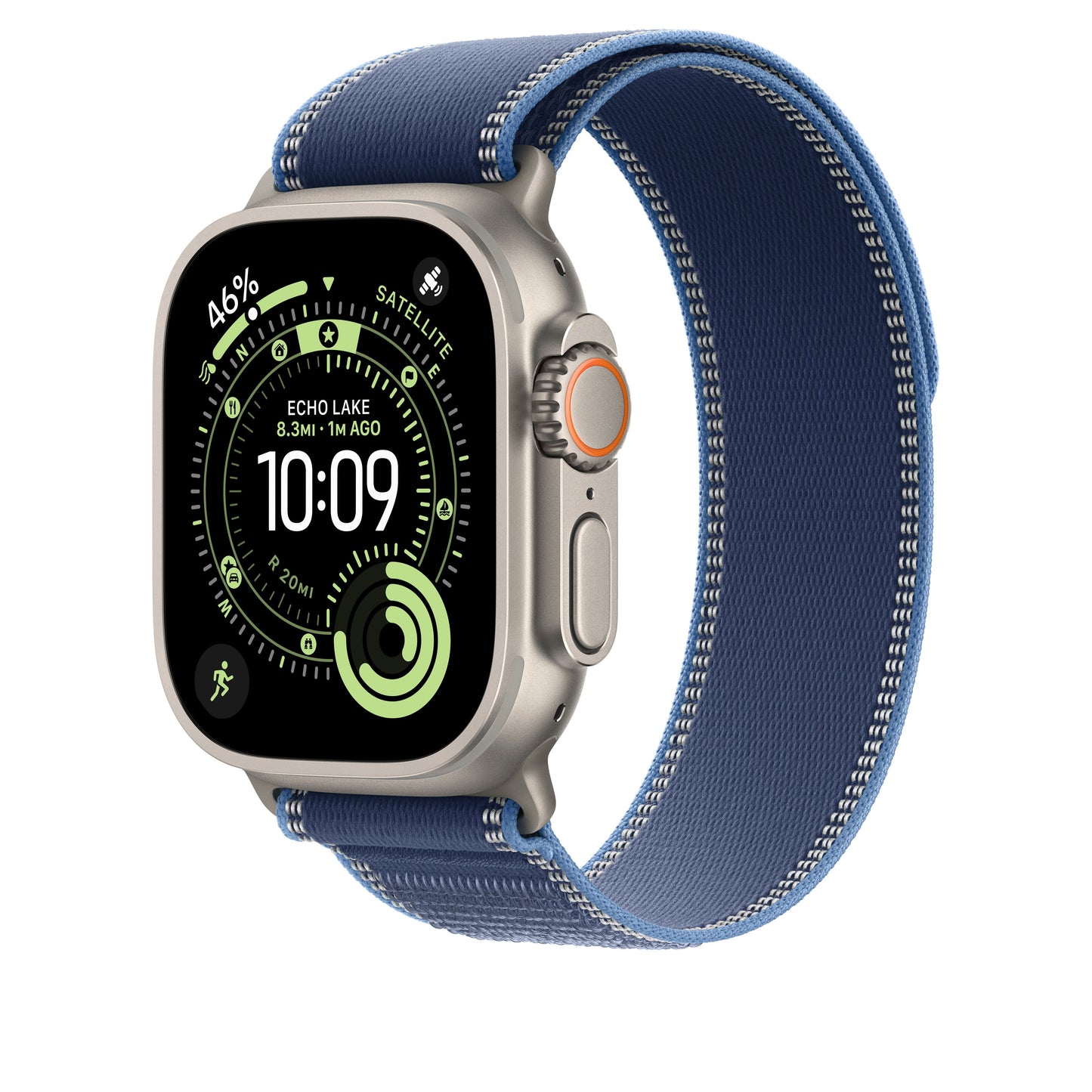 49mm Blue/Bright Blue Trail Loop – S/M - Natural Titanium Finish - iSTYLE SK