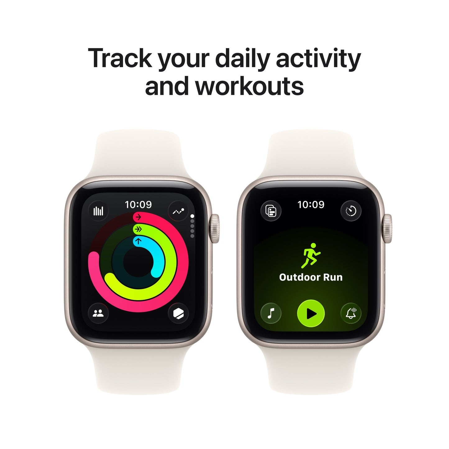 Apple Watch SE 3 GPS 44mm Starlight Aluminium Case with Starlight Sport Band - S/M - iSTYLE SK