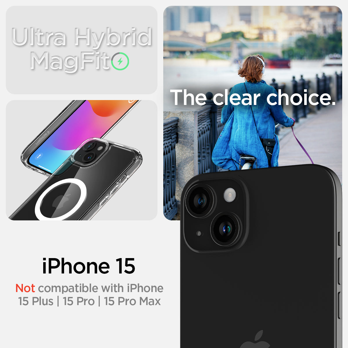 Spigen Crystal Hybrid MagSafe, white - iPhone 15 Plus