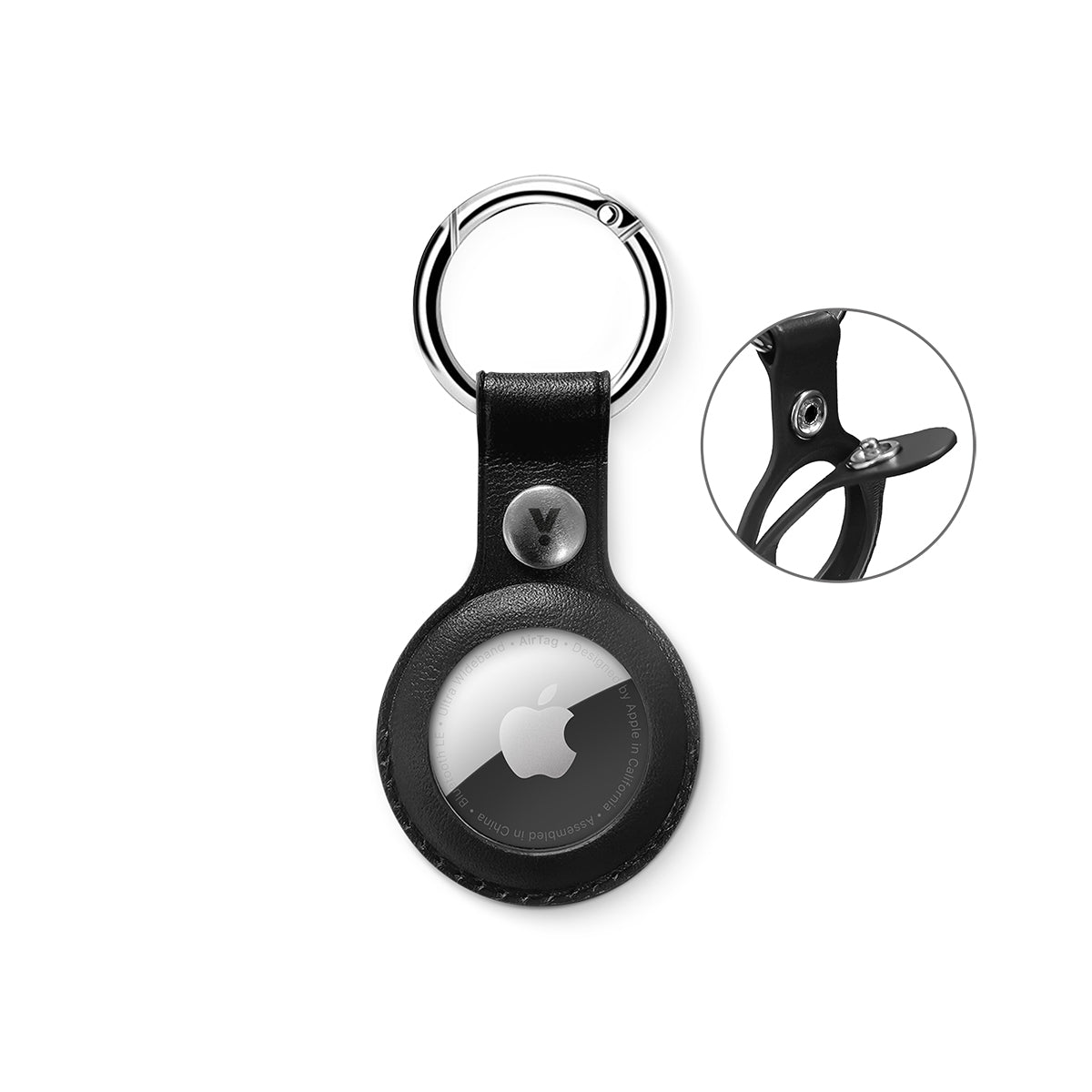 iSTYLE AIRTAG LEATHER CASE - Black