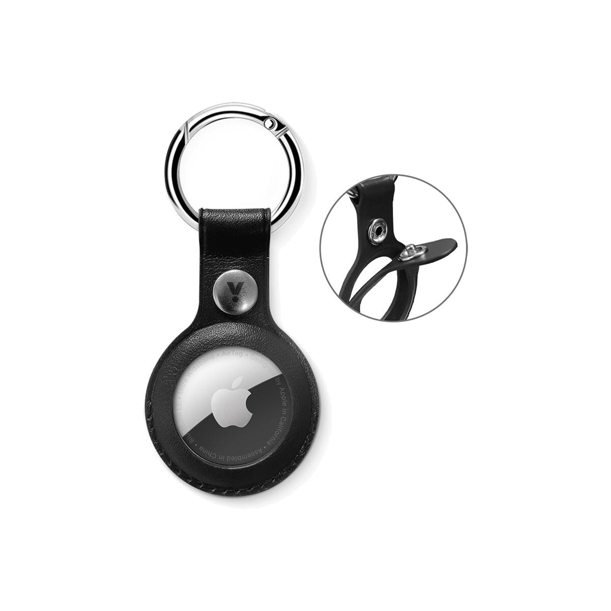 iSTYLE AIRTAG LEATHER CASE - Black