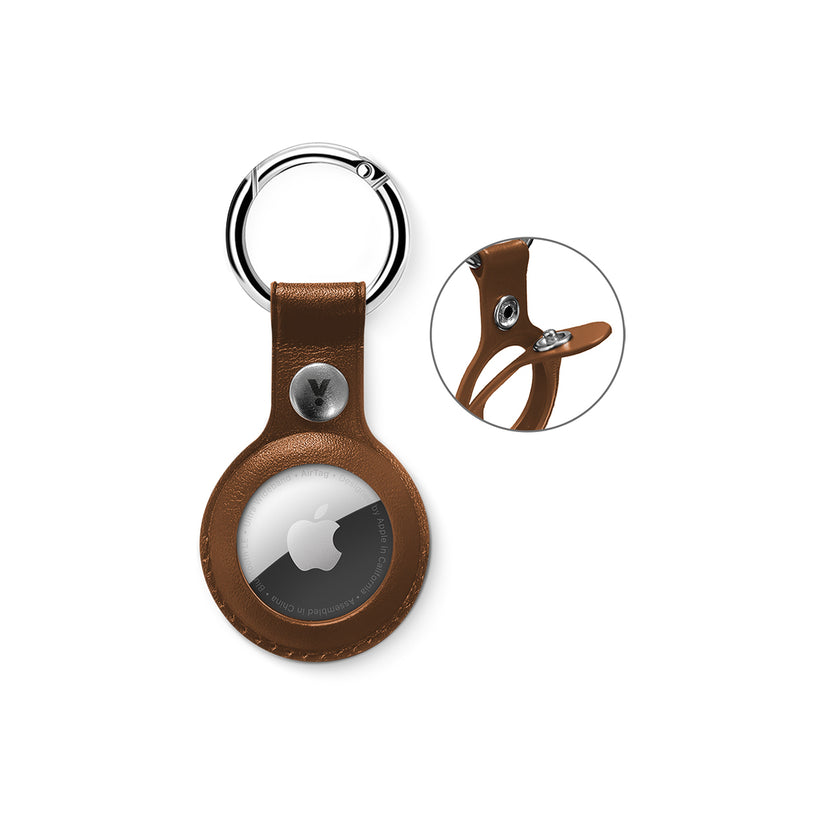 iSTYLE AIRTAG LEATHER CASE - Brown
