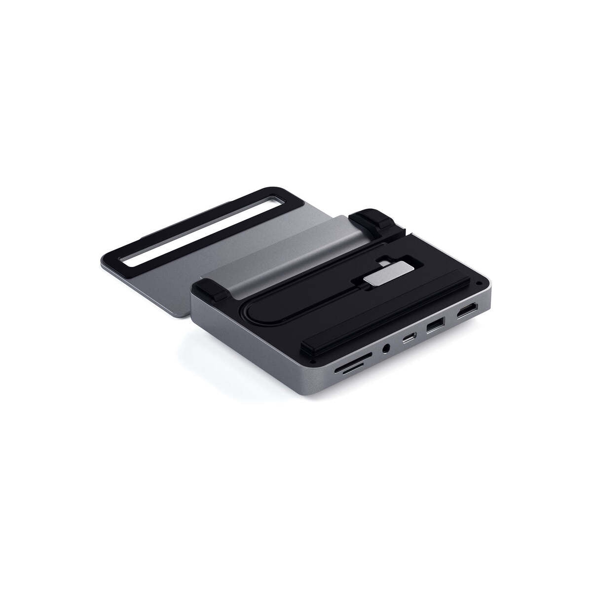 Satechi Aluminium Stand & Hub pre iPad Pro (USB-C PD až do 60W,4K HDMI(60Hz),USB-A,SDcard, audio 3.5mm ) - Space Grey