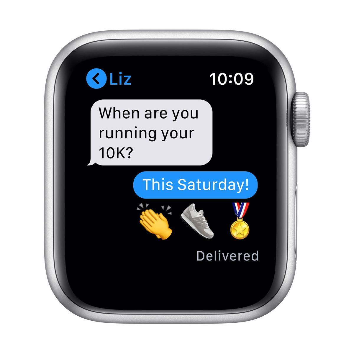 Apple Watch Nike SE (v2) GPS, 40mm Silver Aluminium Case with Pure Platinum/Black Nike Sport Band - Regular