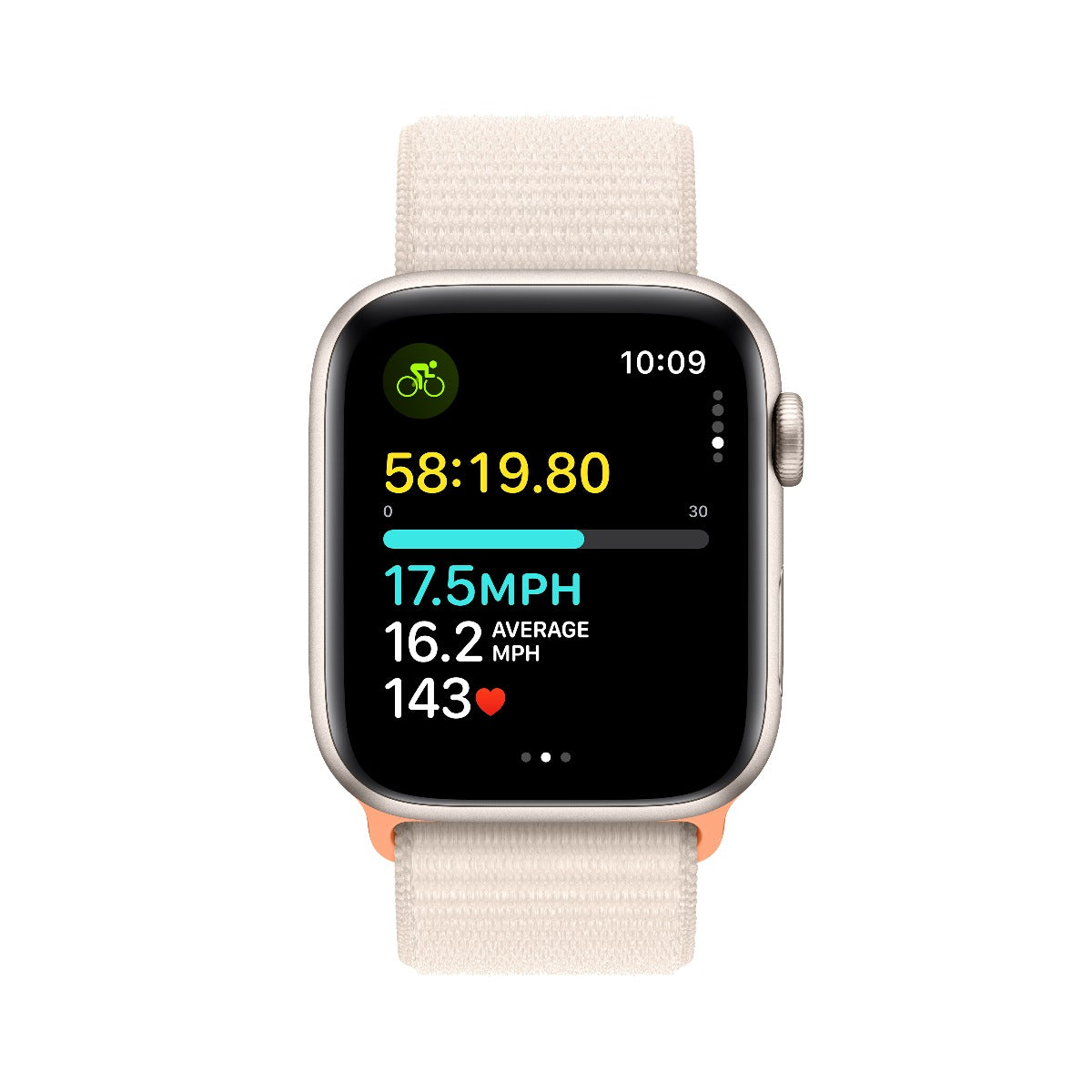 Apple Watch SE GPS 44mm Starlight Aluminium Case with Starlight Sport Loop