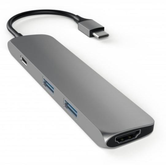 Satechi Slim, USB-C Hub adaptér - vesmírne šedý