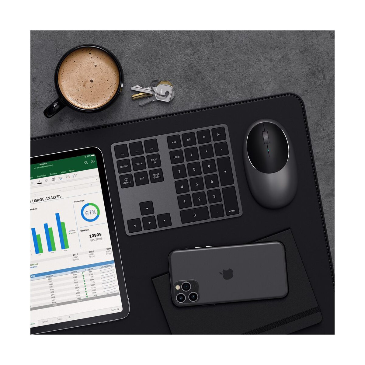 Satechi Aluminum Bluetooth Extended Keypad - Vesmírne šedá