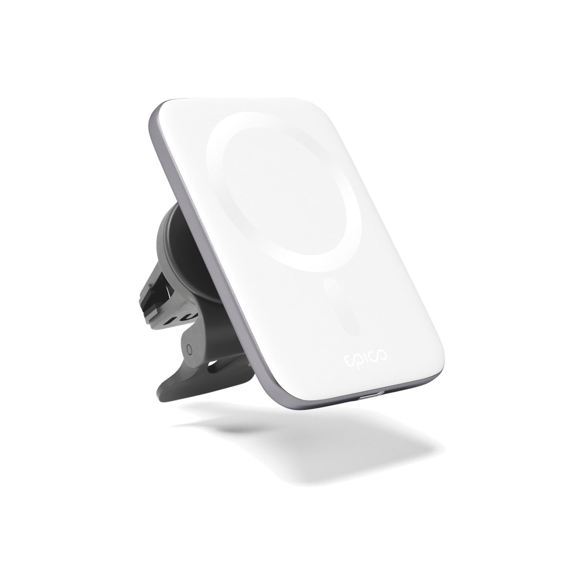 Epico Ultrathin Wireless Car Charger - kompatibilné s MagSafe - strieborná/biela