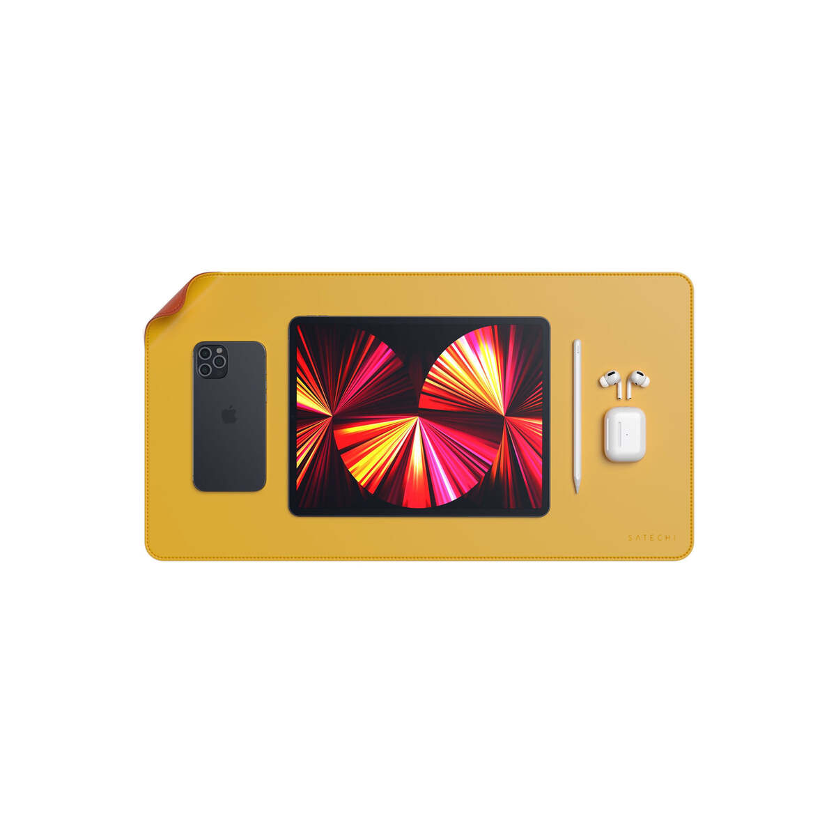 Satechi dual sided Eco-leather Deskmate - Yellow/Orange