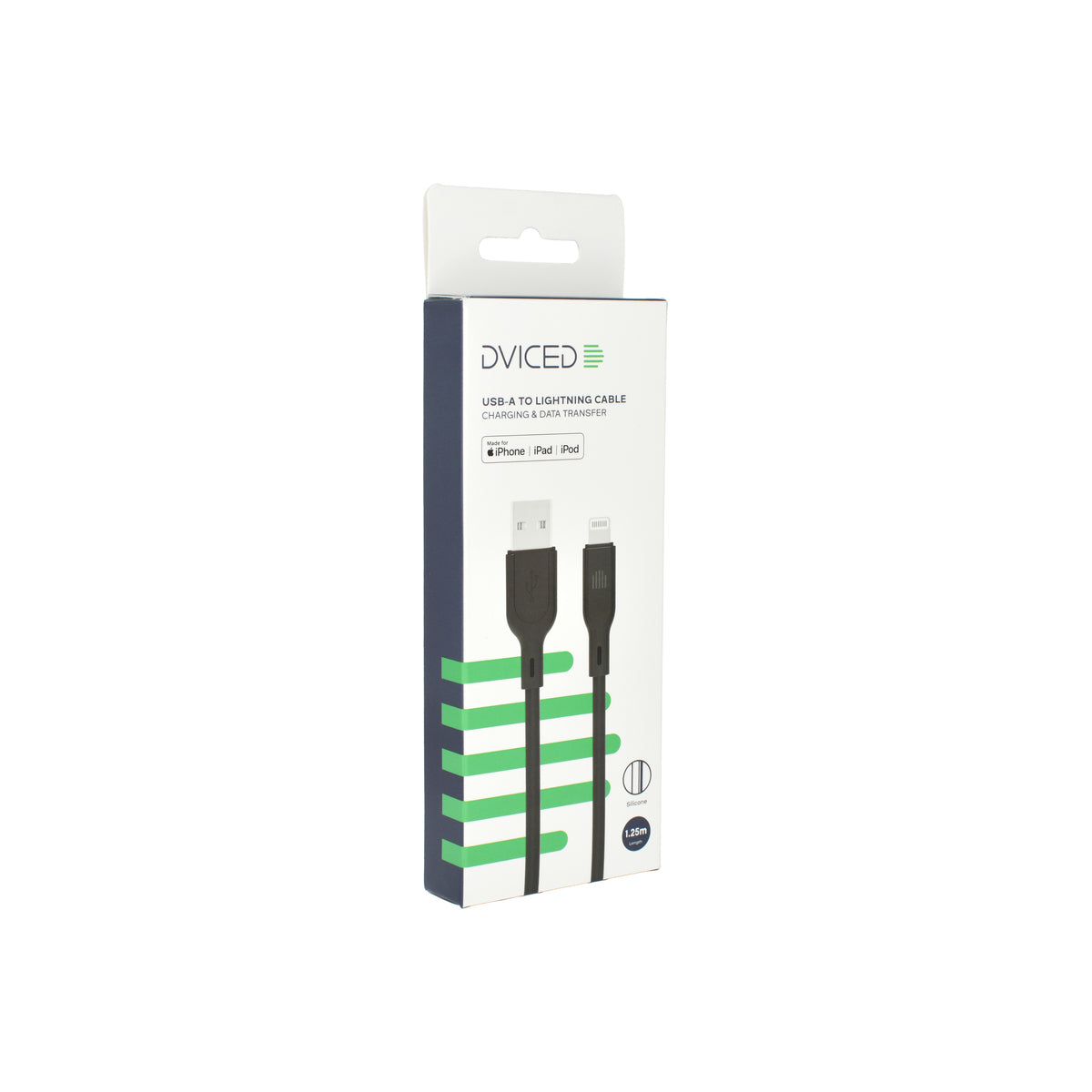 Dviced Kábel USB - A na Lightning silikón 1,25m - Čierny