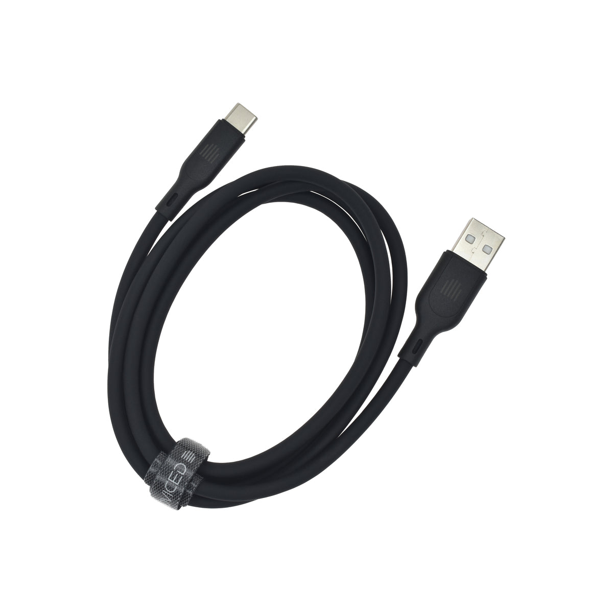 Vedený kábel USB - A na C silikón 1,25m - Čierny