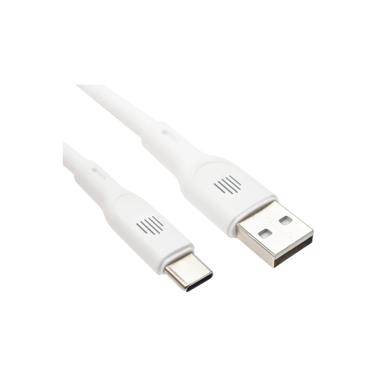Vedený kábel USB - A na C silikón 1,25m - Biely