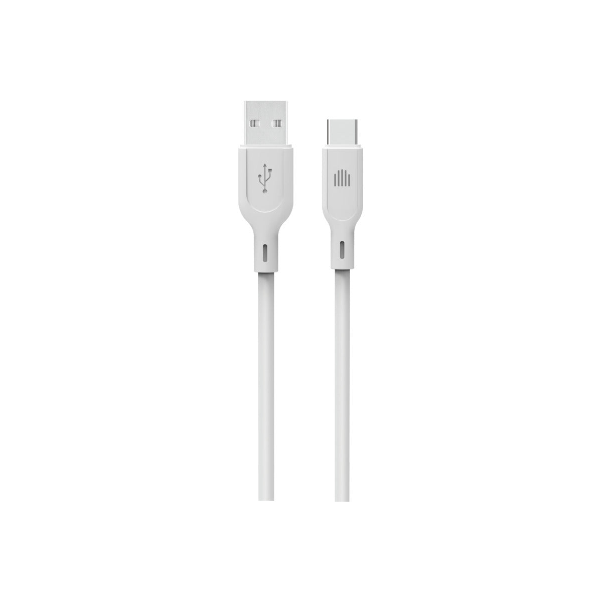 Vedený kábel USB - A na C silikón 1,25m - Biely