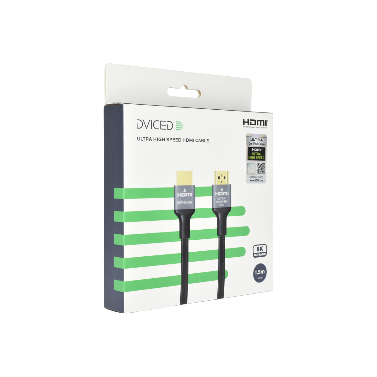 Dviced HDMI kábel pletený 1,5 m - čierny