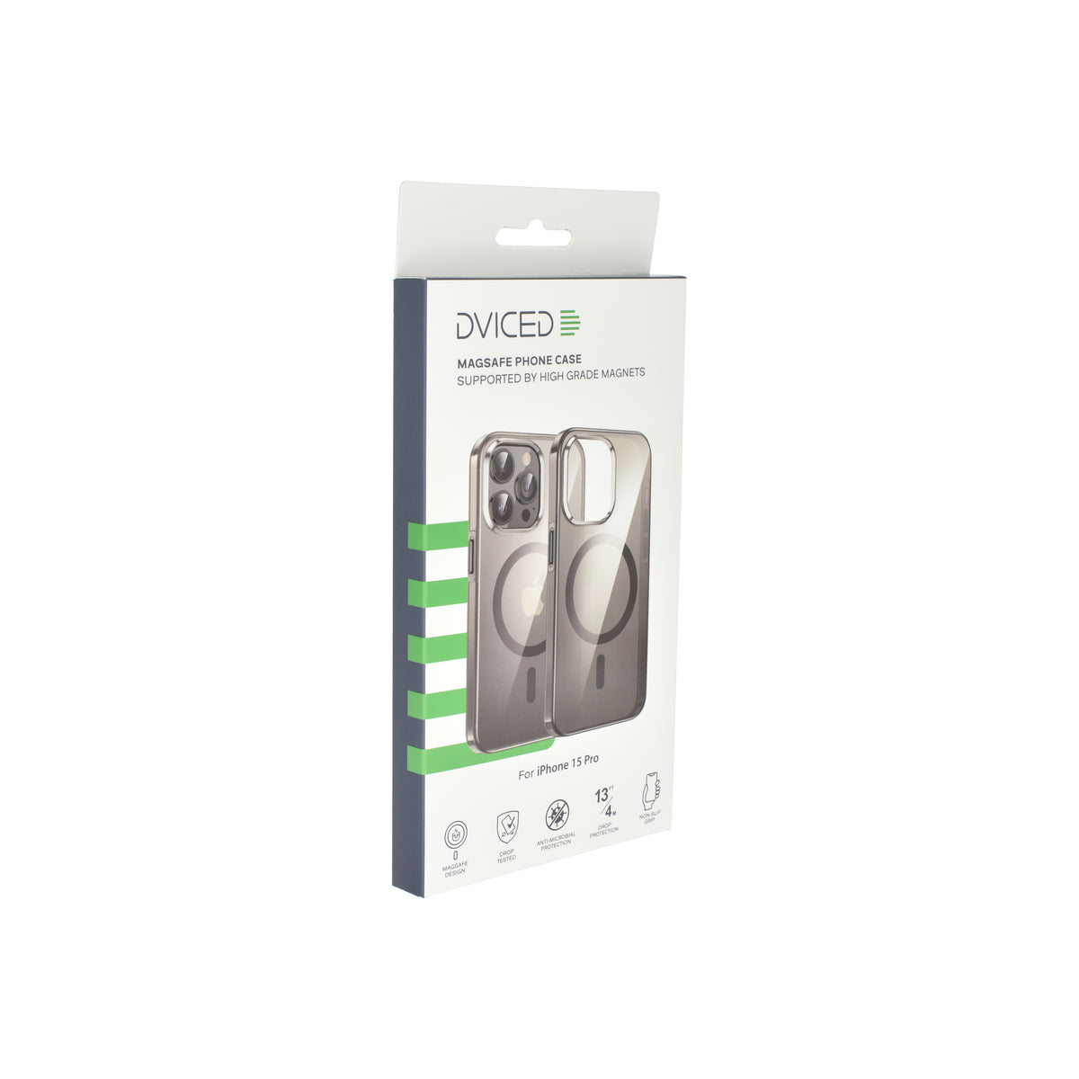 Puzdro Dviced Magsafe iPhone 15 Pro číre – čierne