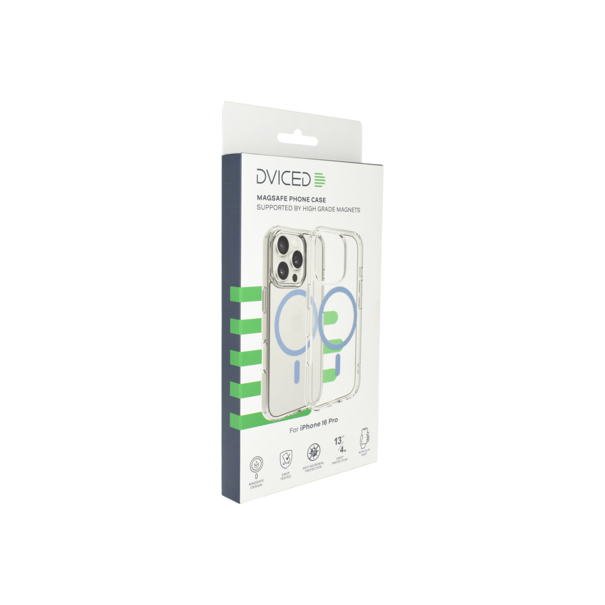 Priehľadné puzdro Dviced Magsafe iPhone 16 Pro – modré