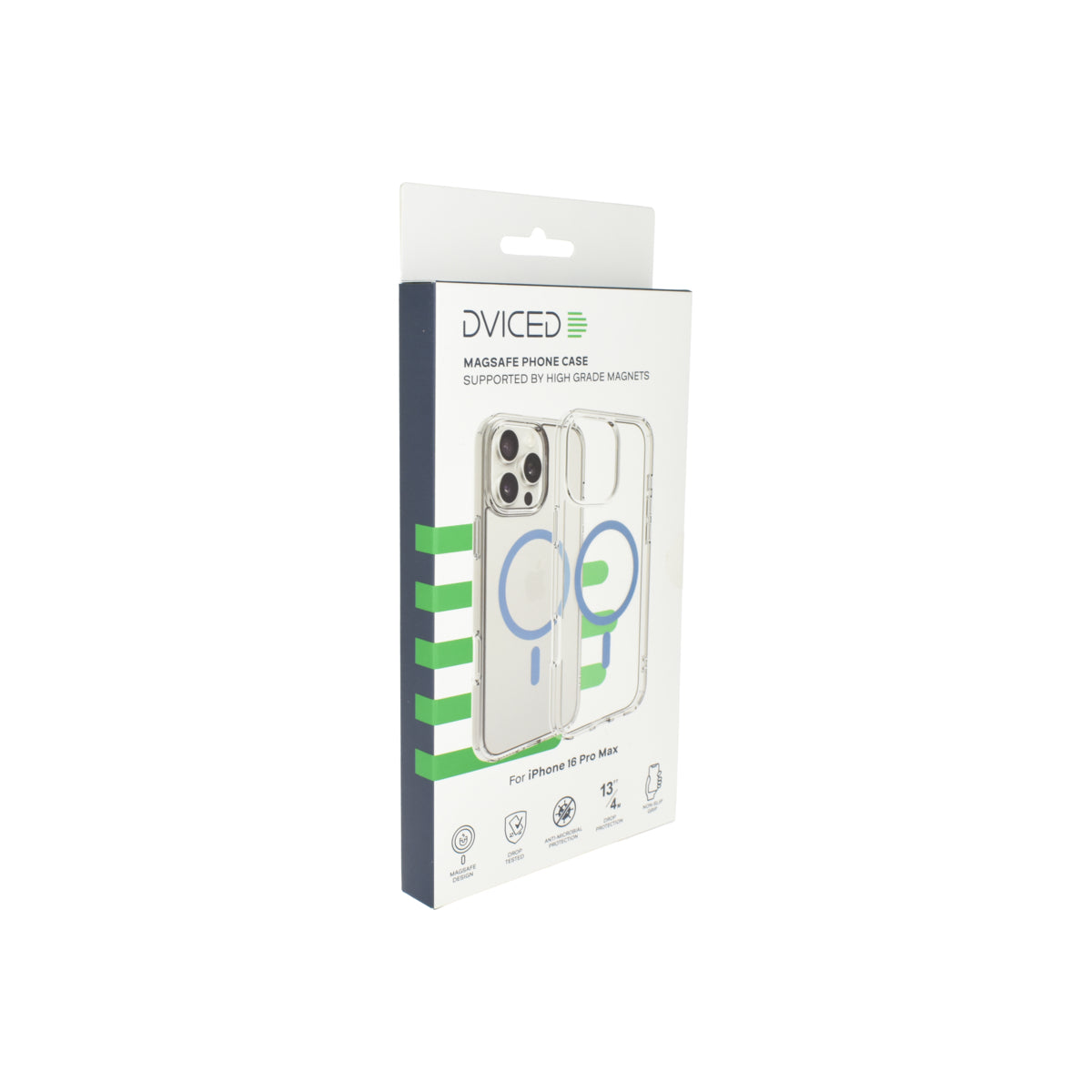 Dviced Magsafe iPhone 16 Pro Max priehľadné puzdro – modré