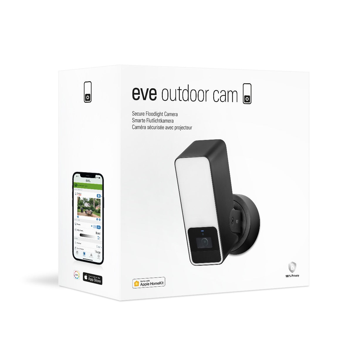 Vonkajšia HomeKit kamera Eve Outdoor Cam Secure Floodlight Camera
