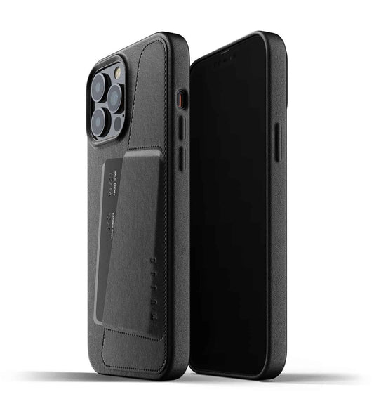 Mujjo Full Leather Wallet Case for iPhone 13 Pro Max Black