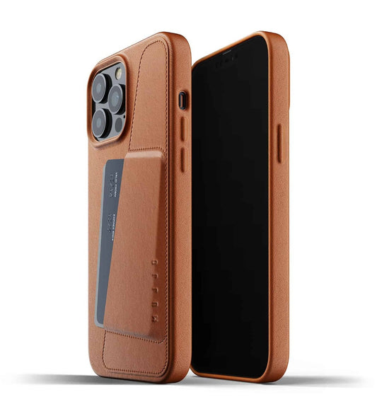 Mujjo Full Leather Wallet Case for iPhone 13 Pro Max Tan