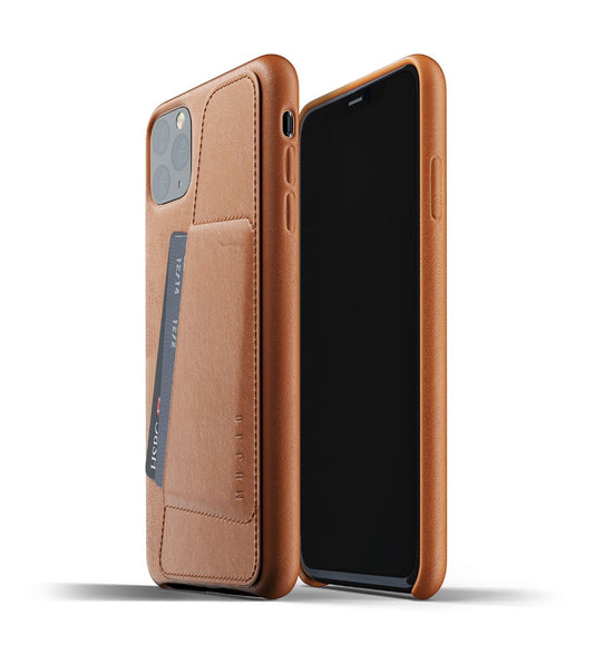 Mujjo Full Leather Wallet Case for iPhone 11 Pro Max Tan